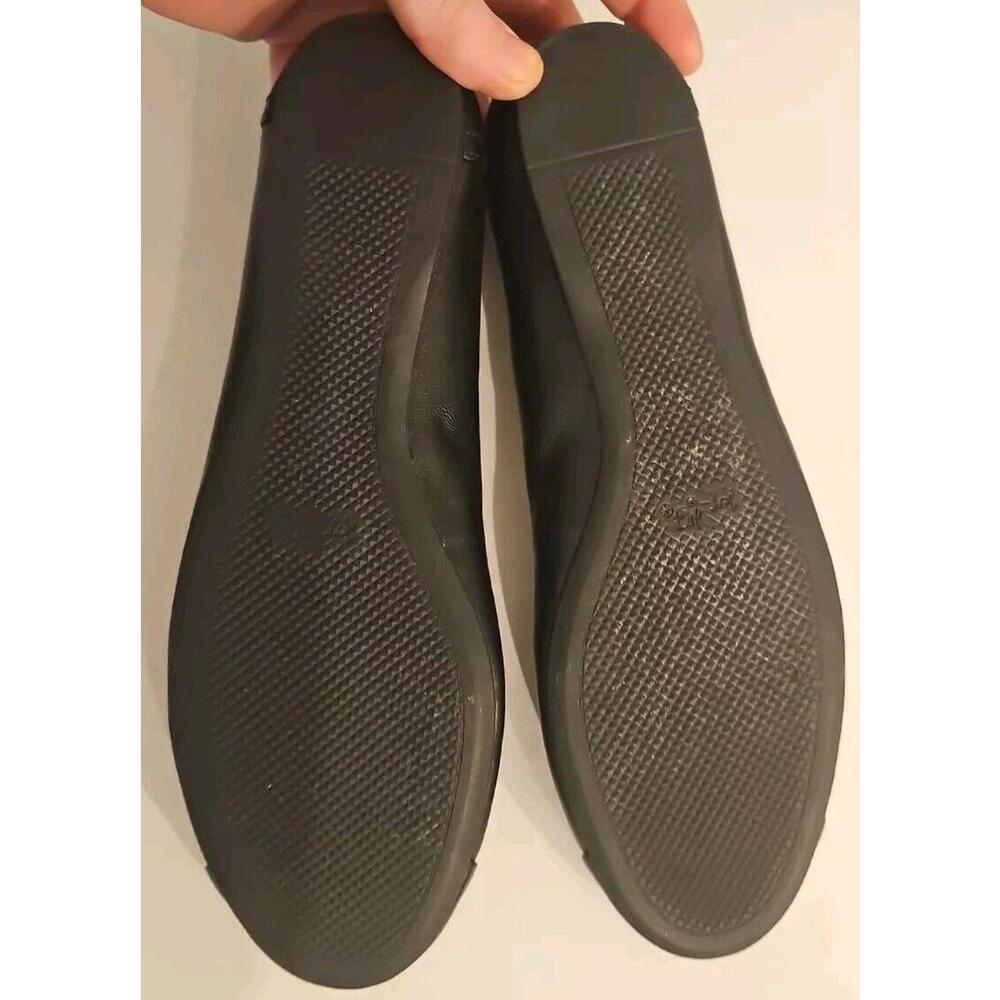 COACH Women's Ballet Flat Black Leather, Patent Toe Cap Size 8 B - Picture 3 of 6